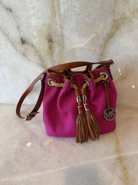 Michael Kors Pink and Tan Shoulder Bag